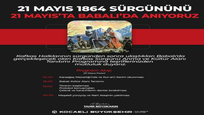 21 Mayıs 1864 Çerkes Sürgünü 158. yılında anılacak