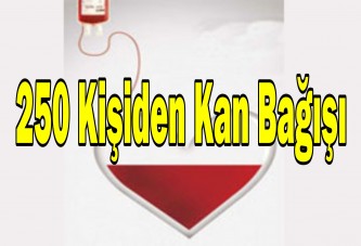 250 kişiden kan bağışı