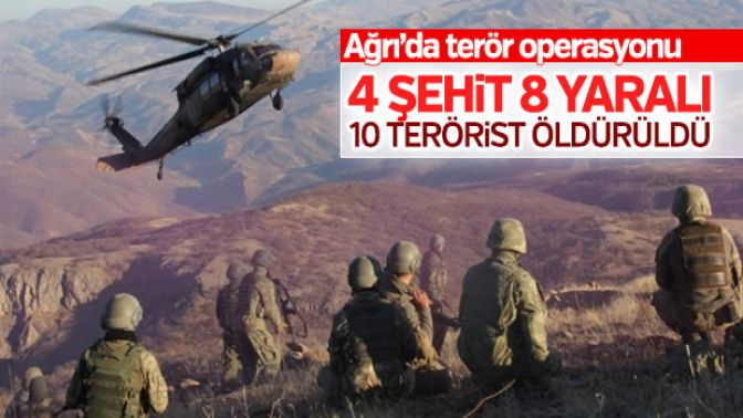 Ağrıda 4 şehit 8 yaralı