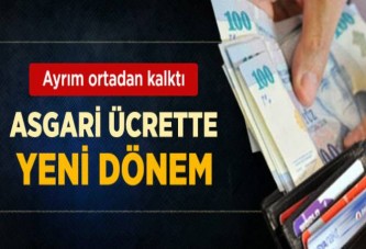 Asgari Ücrette Ayrım Kalktı