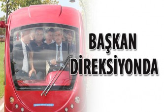 Başkan direksiyonda