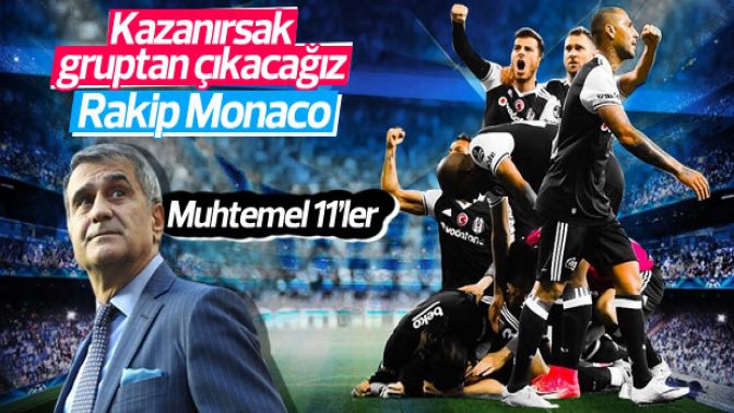 Beşiktaş-Monaco maçı muhtemel 11leri