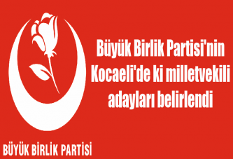 Büyük Birlik Partisi'ninmilletvekili adayları