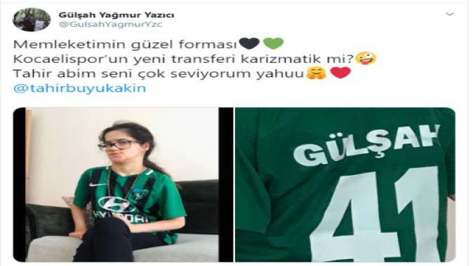 Büyükakın’dan Gülşah’a Kocaelispor forması