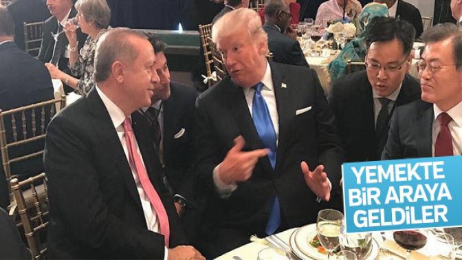 Cumhurbaşkanı Erdoğan, Trump ile yemekte bir araya geldi