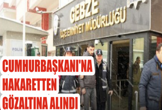 CUMHURBAŞKANI'NA HAKARETTEN GÖZALTINA ALINDI