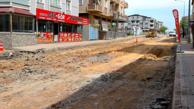 Darıca Battalgazi Caddesinde üst yapı çalışması