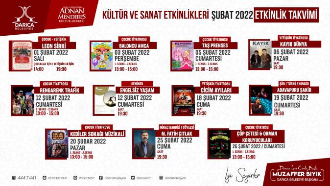 Darıca’da Şubat ayı dolu dolu geçecek