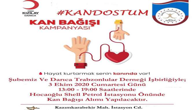 Darıca’da Trabzonlulardan “Kan Dostum” kampanyası