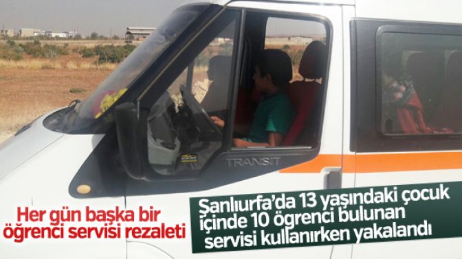 Durdurulan okul servisinin şoförü 13 yaşında çocuk çıktı