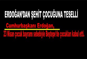 Erdoğan ağlayan şehit çocuğunu teselli etti