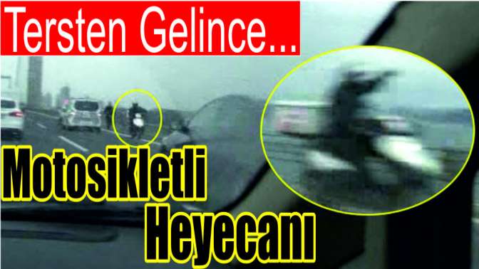 Erdoğanın konvoyunda tersten gelen motosikletli heyecanı