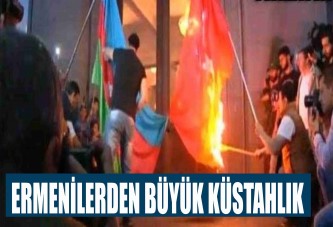 Ermenistan'da Türkiye ve Azerbaycan bayraklarını yaktılar