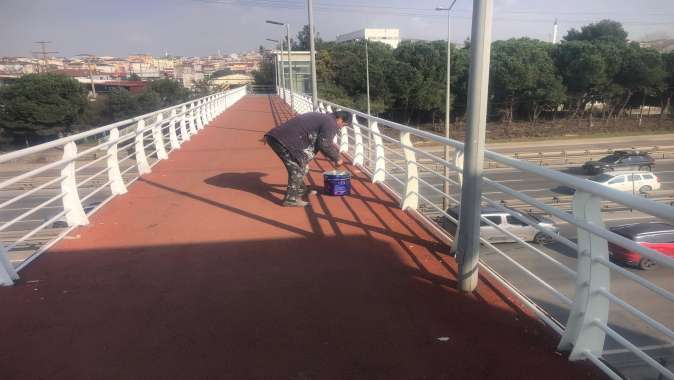 Gebzedeki üst geçidin bakımında sona gelindi