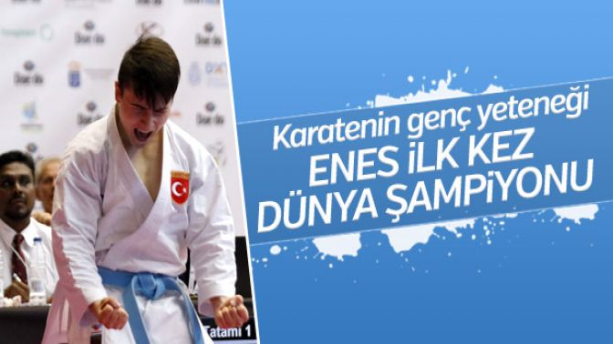 Genç karateci Enes Özdemir dünya şampiyonu