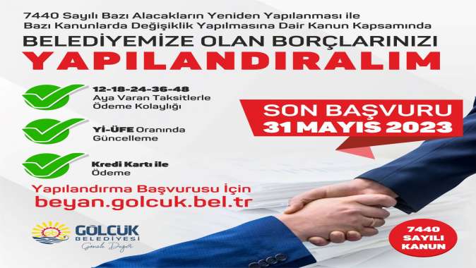 Gölcük Belediyesi Borçları Yapılandıracak