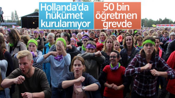 Hollandada öğretmenler grevde