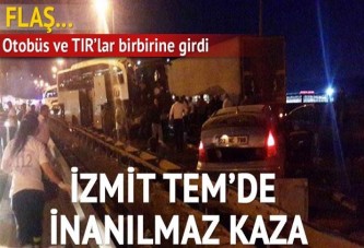 İzmit TEM'de inanılmaz kaza