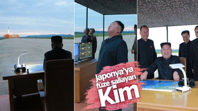 Japonyaya doğru atılan füze sırasında Kimin görüntüleri