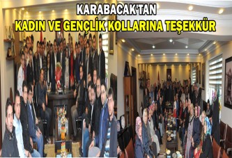 KARABACAK'TAN KADIN VE GENÇLİK KOLLARINA TEŞEKKÜR