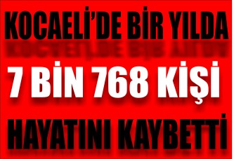 Kocaeli’de bir yılda 7 bin 768 kişi hayatını kaybetti