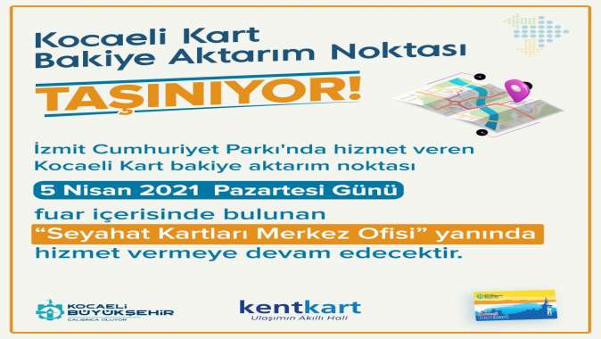 Kocaeli Kart Bakiye Aktarım Noktası Kocaeli Fuarı’na taşınıyor