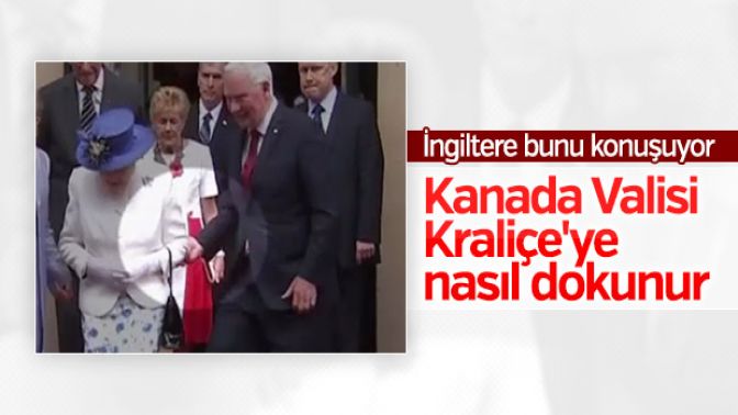 Kraliçenin kolunu tutan vali gündem oldu