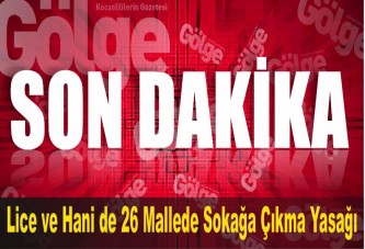 Lice ve Hani'de sokağa çıkma yasağı