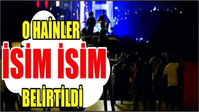 O hainler isim isim belirtildi