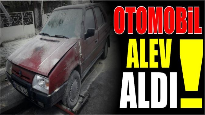 Otomobil alev aldı