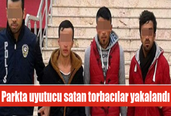 Parkta uyutucu satan torbacılar yakalandı