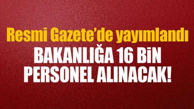 Sağlık Bakanlığı 16 bin personel alıyor