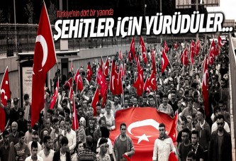 Şehitler için yürüyüş düzenlendi