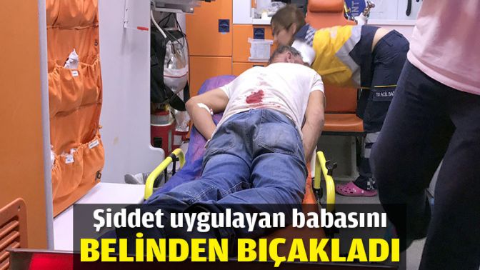 Şiddet uygulayan babasını belinden bıçakladı