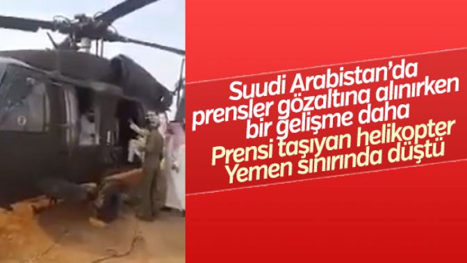 Suudi prensi taşıyan helikopter düştü