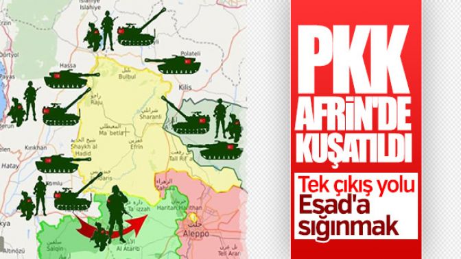 Terör örgütü PKK/PYD Afrinde kıskaca alındı