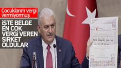 Binali Yıldırım vergi teşekkür belgesi gösterdi