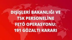 Dışişleri Bakanlığı ve TSK Çalışanlarına FETÖ Operasyonu: 191 Gözaltı Kararı