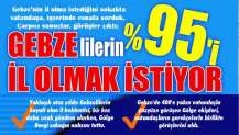 Gebzelilerin %95'i il olmak istiyor