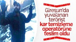 Giresun'da bir terörist iş makinesinin operatörüne teslim oldu