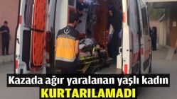 Kazada ağır yaralanan yaşlı kadın kurtarılamadı