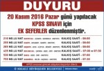 KPSS sınavına girecekler için ek seferler