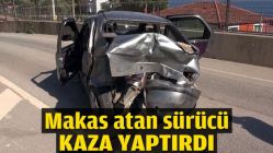 Makas atan sürücü kaza yaptırdı