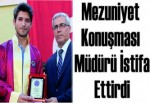 Mezuniyet konuşması müdürü istifa ettirdi