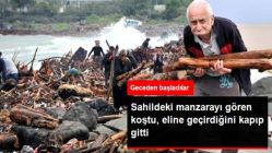 Rize'de Selin Sürüklediği Odunları Gören Vatandaşlar, Kışlık Yakacak Telaşına Düştü