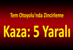 Tem Otoyolu'nda Zincirleme Kaza: 5 Yaralı