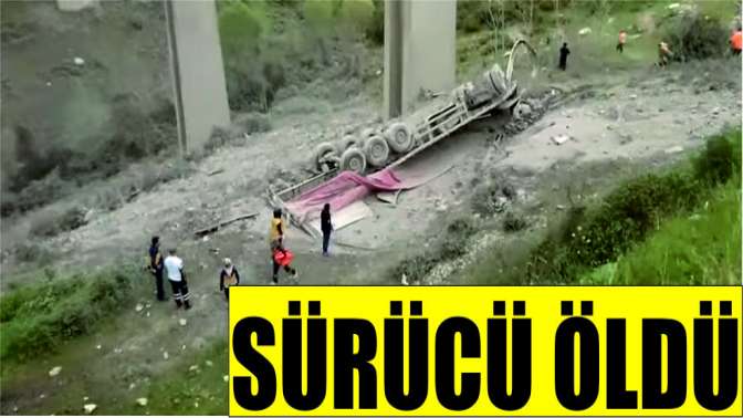 TIR viyadükten uçtu: Sürücü öldü