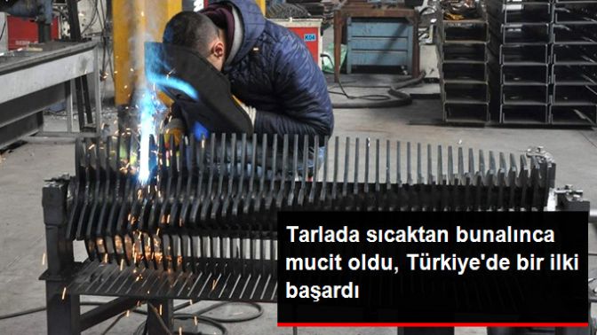 Türkiyede Bir İlk! Tarlada Yaz Sıcağından Bunalınca Biçerdöver Tasarladı